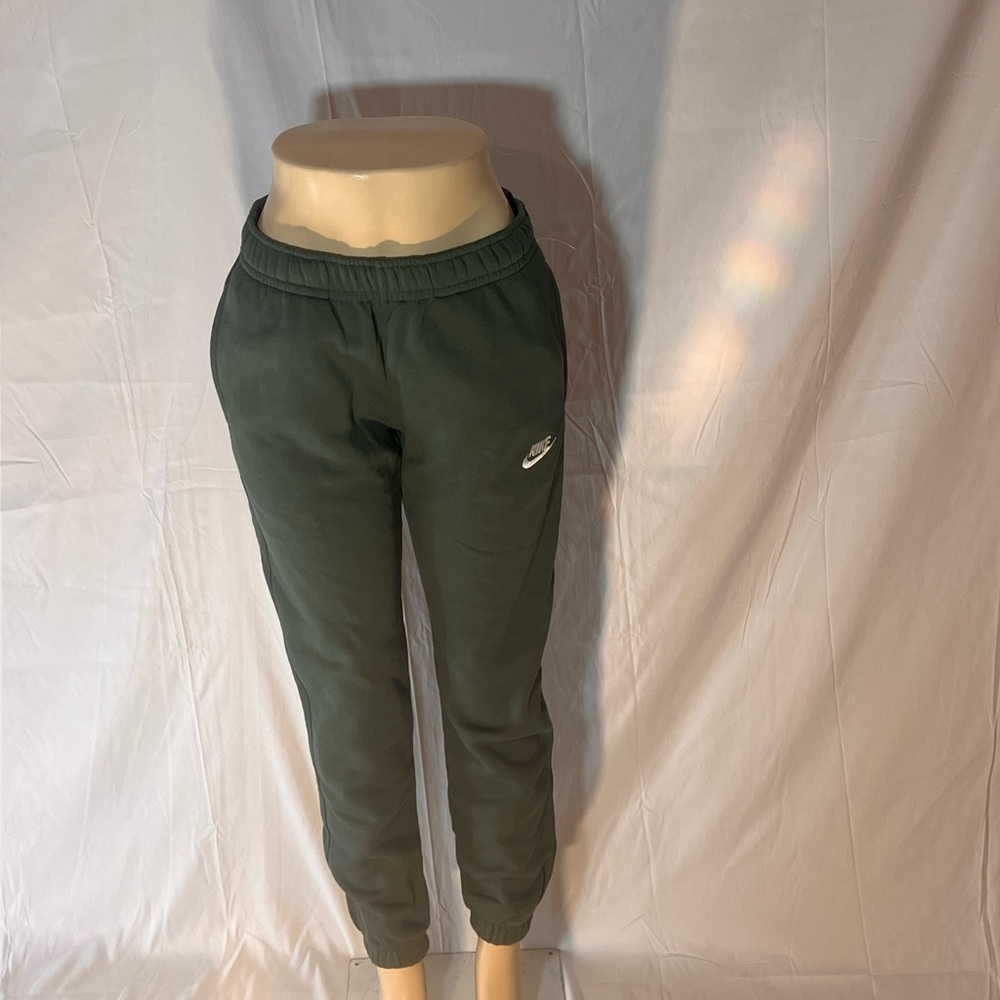 Nike Green Track Pants Relaxed Fit Elastic Waistband
